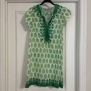 Calypso St. Barth Green and White Dress